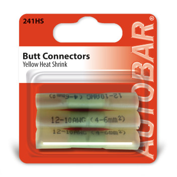 YELLOW ADHESIVE LINED HEAT SHRINK BUTT CONNECTORS