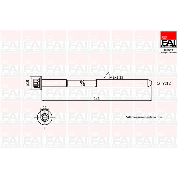 HEAD BOLT (BOX OF 12) image