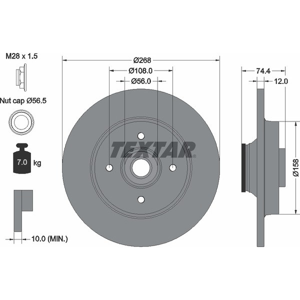 TEXTAR DISCS WITH BEARING image