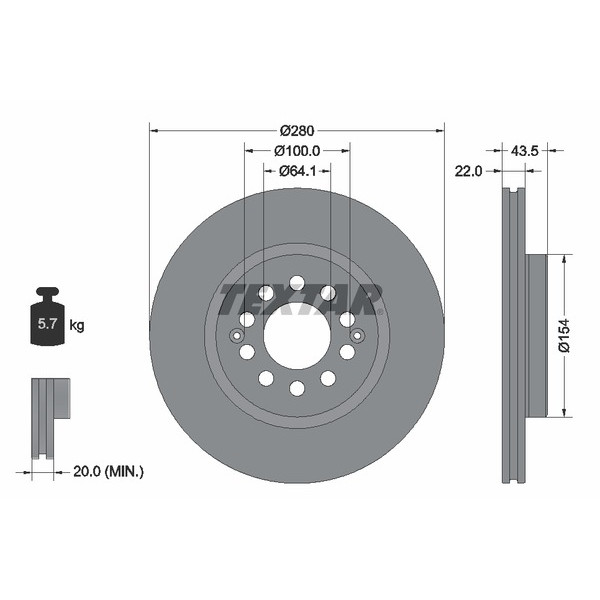 TEXTAR PC BRAKE DISCS image