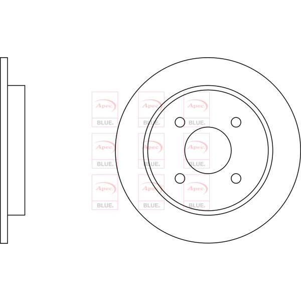 APEC BLUE BRAKE DISC (REAR) (SINGLE) (R90) image