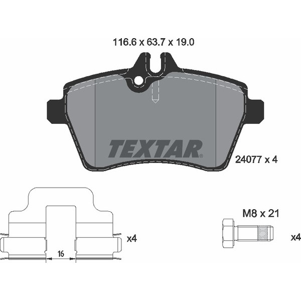 TEXTAR PC BRAKE PADS image