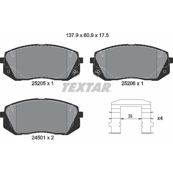 TEXTAR PC BRAKE PADS image