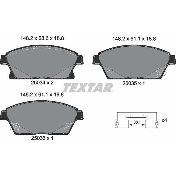 TEXTAR PC BRAKE PADS image
