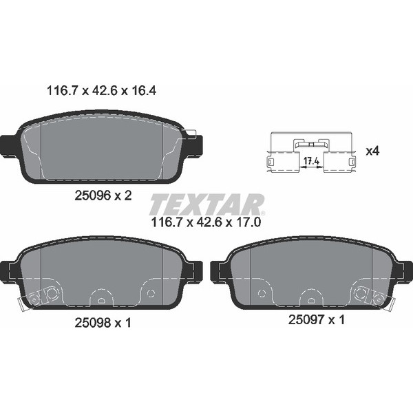 TEXTAR PC BRAKE PADS image