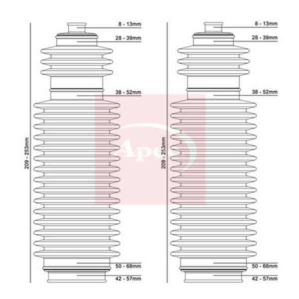 APEC STEERING RACK BOOT KIT image