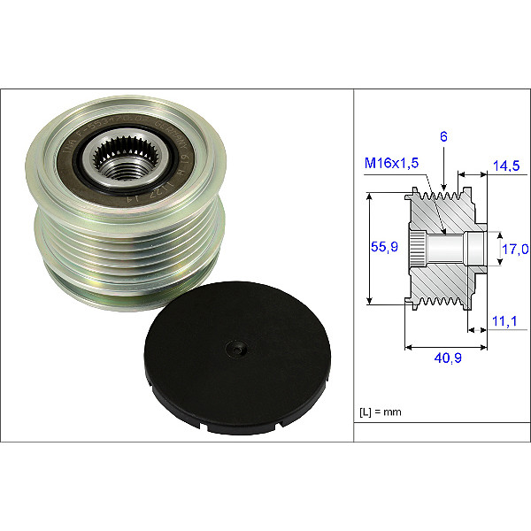 OVER RUNNING ALTERNATOR PULLEY image