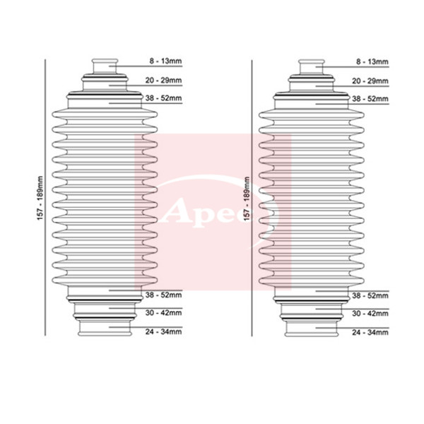 APEC STEERING RACK BOOT KIT image